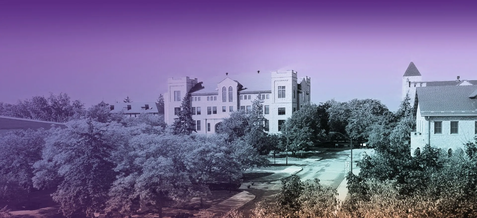 ariel shot of niagara university