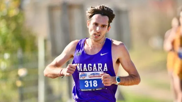 Male NU runner breathing