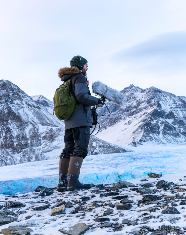 douglas tewksbury standing on a glacier