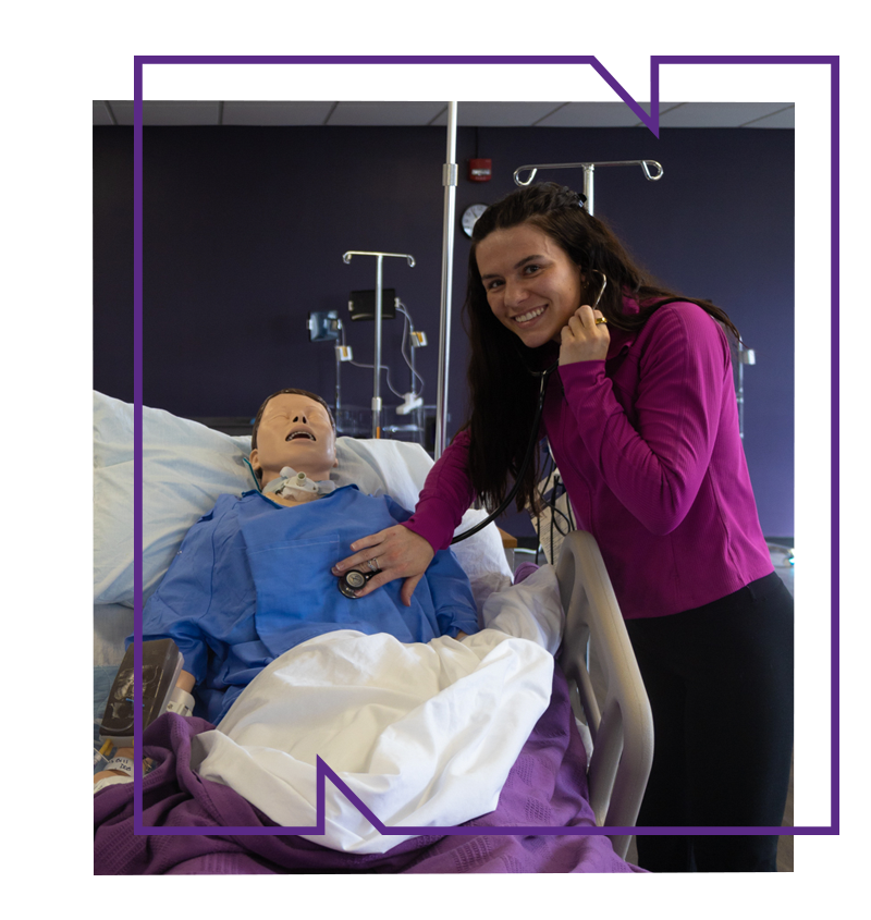 niagara university nursing student in sim lab